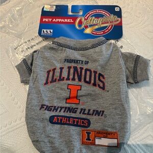 Pets First Gray Illinois Fighting Illini Dog Tee